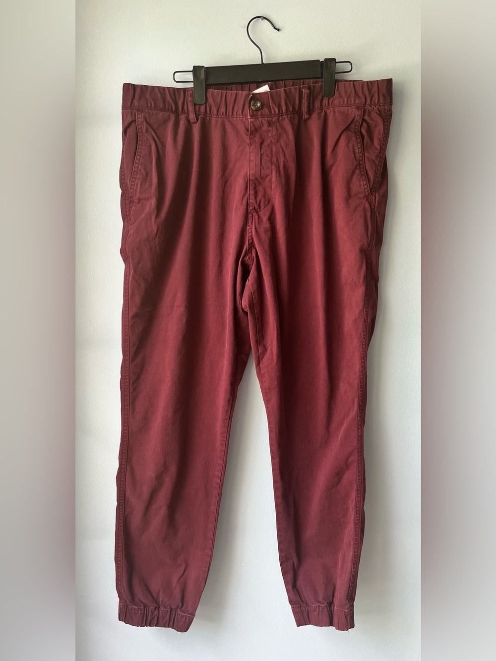 BearBottom Men's Stretch Jogger Pants Size XL (36-38)- Burgundy- NWOT